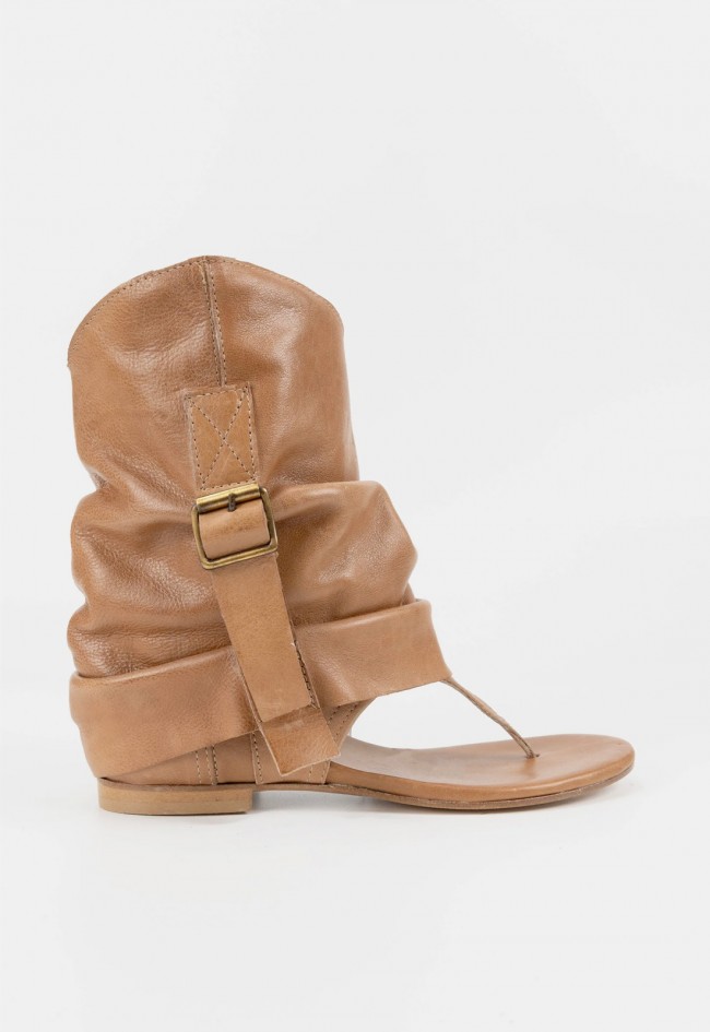 Botín sandalia mujer piel Mimmu Margaux – estilo campero chic Made in Italy