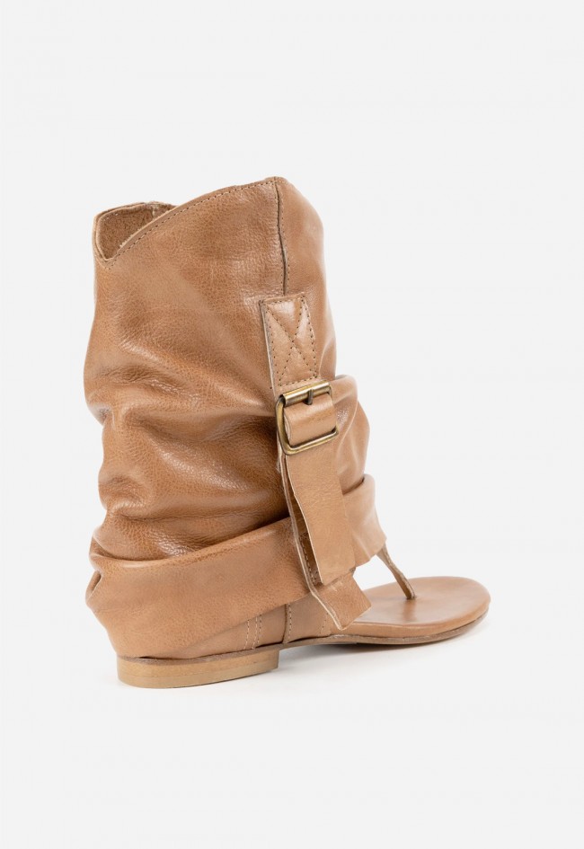 Botín sandalia mujer piel Mimmu Margaux – estilo campero chic Made in Italy