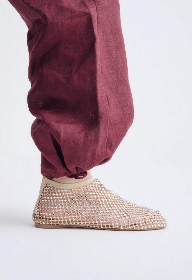 Bailarinas doradas de mujer EXE VERNICA-444 STRASS GOLD con strass y rejilla brillante