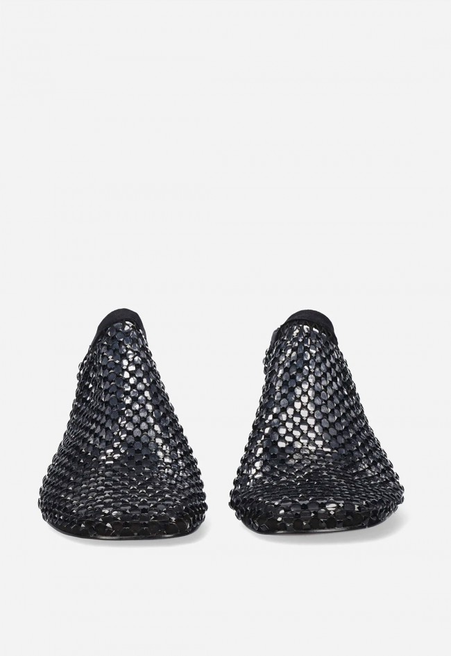 Bailarinas negras de mujer EXE VERNICA-444 STRASS con rejilla brillante y strass