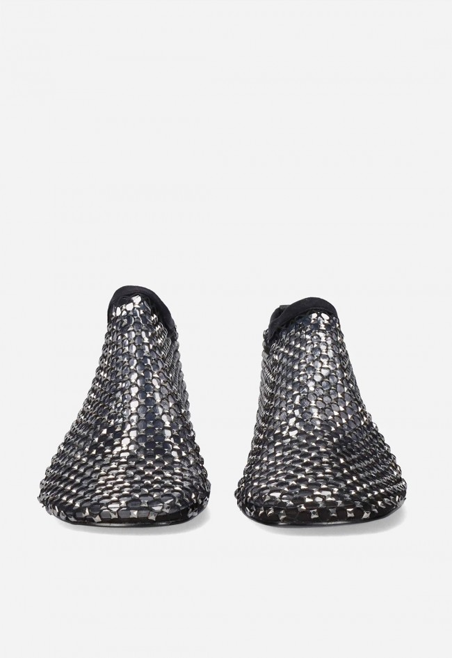 Bailarinas negras de mujer EXE VERNICA-444 STRASS con rejilla brillante y strass