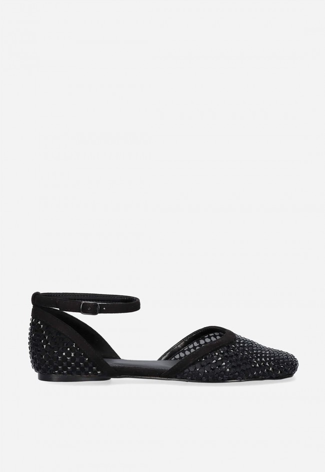 Bailarinas negras de mujer EXE VERONICA-446 STRASS con pulsera y brillo elegante