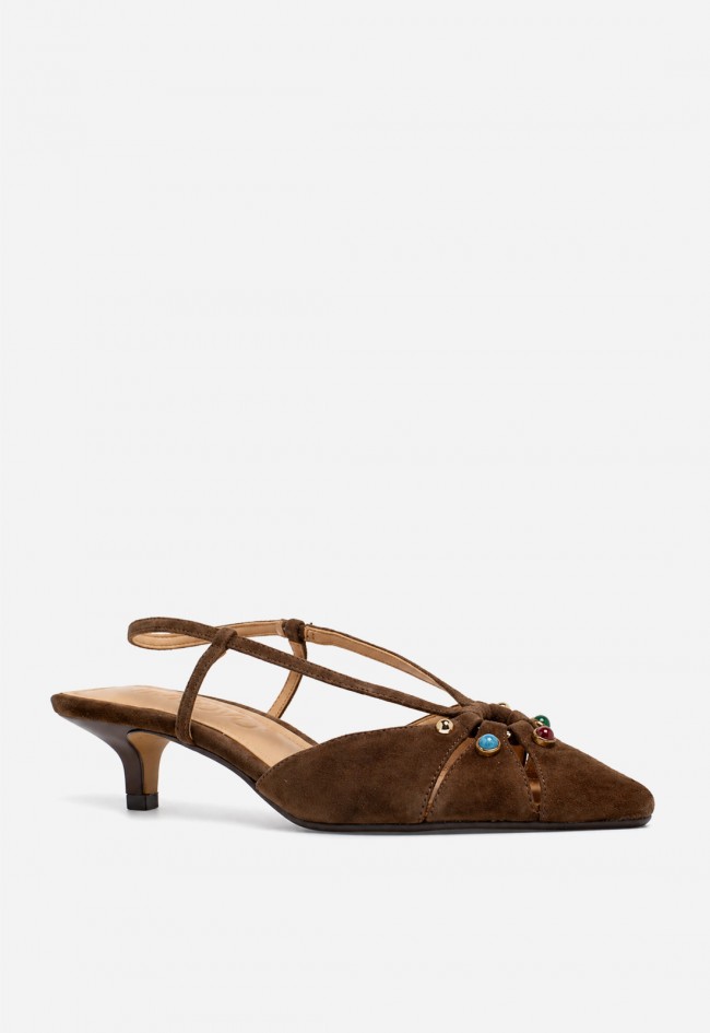 Zapato destalonado de mujer VAS JM1332 en piel – detalle joya y elegancia chic