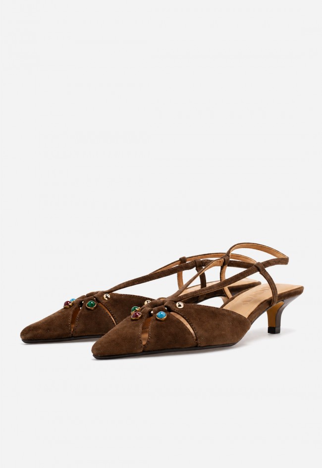 Zapato destalonado de mujer VAS JM1332 en piel – detalle joya y elegancia chic