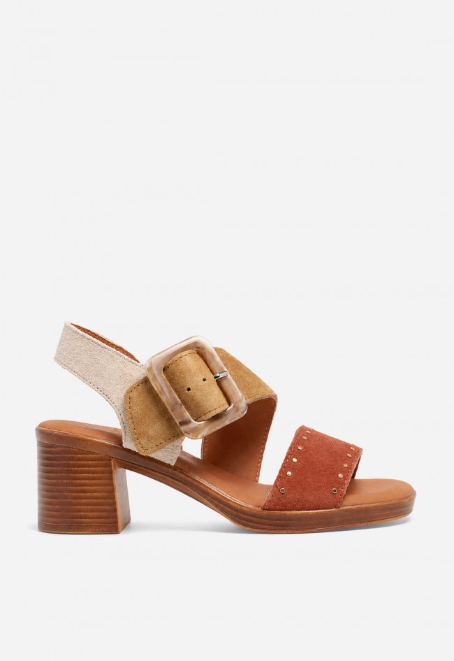 Sandalia mujer piel multicolor VAS New Gotica 12 – tacón cómodo y hebilla XL