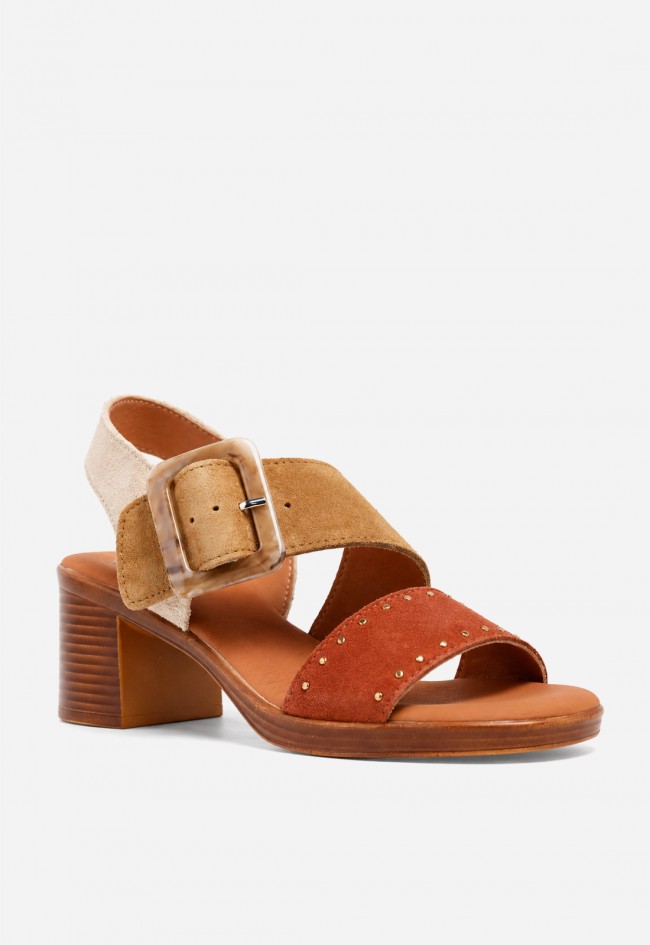 Sandalia mujer piel multicolor VAS New Gotica 12 – tacón cómodo y hebilla XL