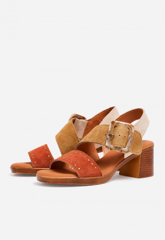 Sandalia mujer piel multicolor VAS New Gotica 12 – tacón cómodo y hebilla XL