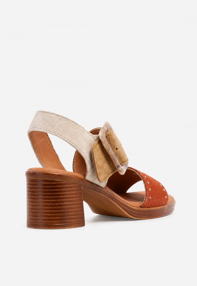 Sandalia mujer piel multicolor VAS New Gotica 12 – tacón cómodo y hebilla XL