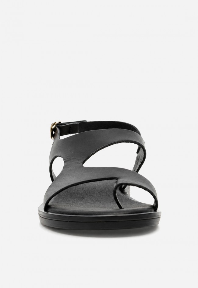 Sandalia mujer piel negra VAS Musaka 29 – diseño minimalista y confort plano
