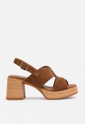 Sandalia mujer piel marrón GLO 145793 – tacón plataforma y estilo natural chic