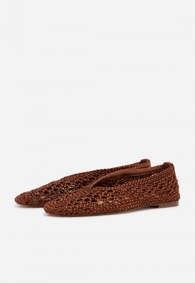 Bailarina mujer cuero VAS YTA009 – trenzado artesanal y estilo boho chic