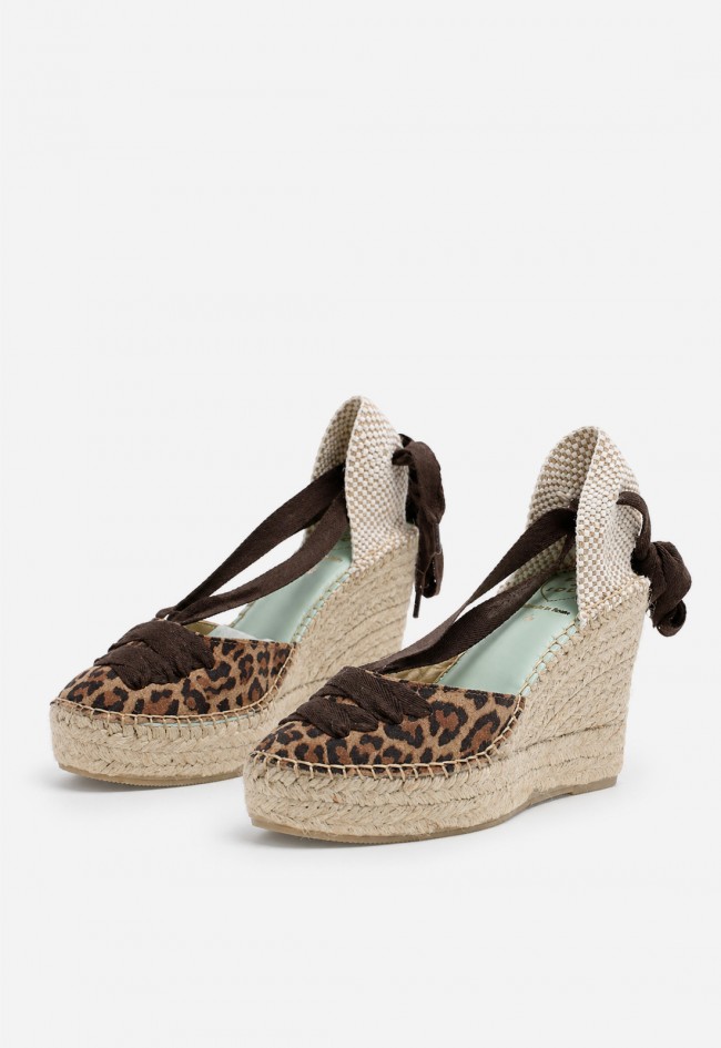 Alpargata mujer piel leopardo Star Love Meridian 156 – cuña de yute y print animal
