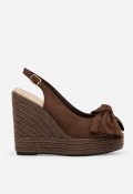 Sandalia de esparto plataforma mujer moka Identity 5413 – cuña con lazo y estilo natural
