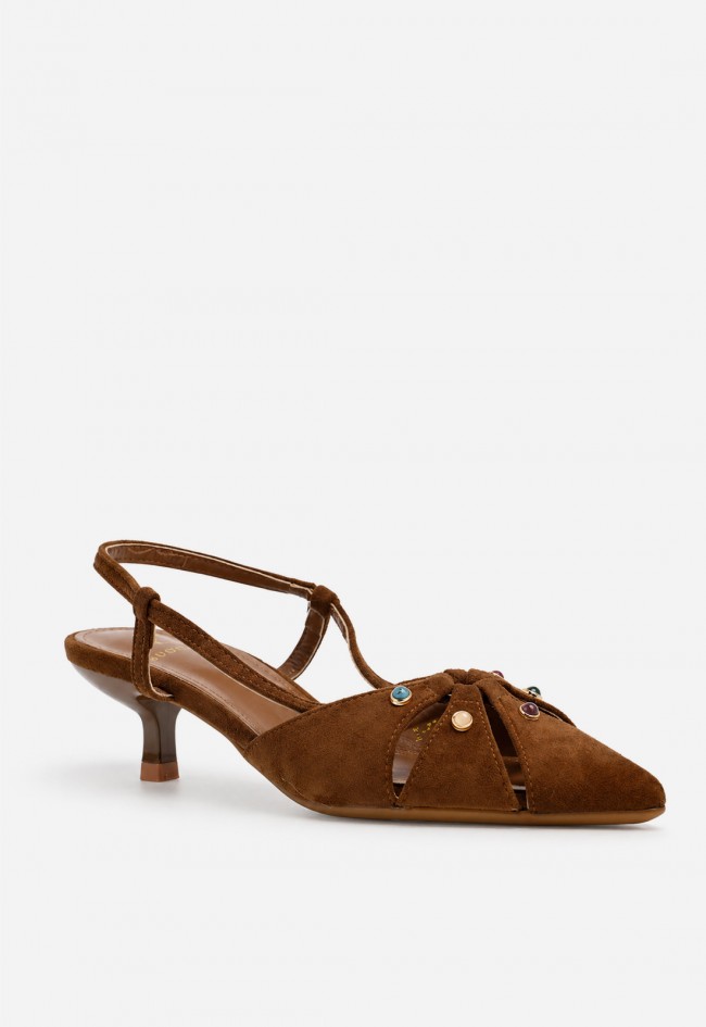 Zapato destalonado mujer cuero Identity 5730 – punta fina y pedrería chic