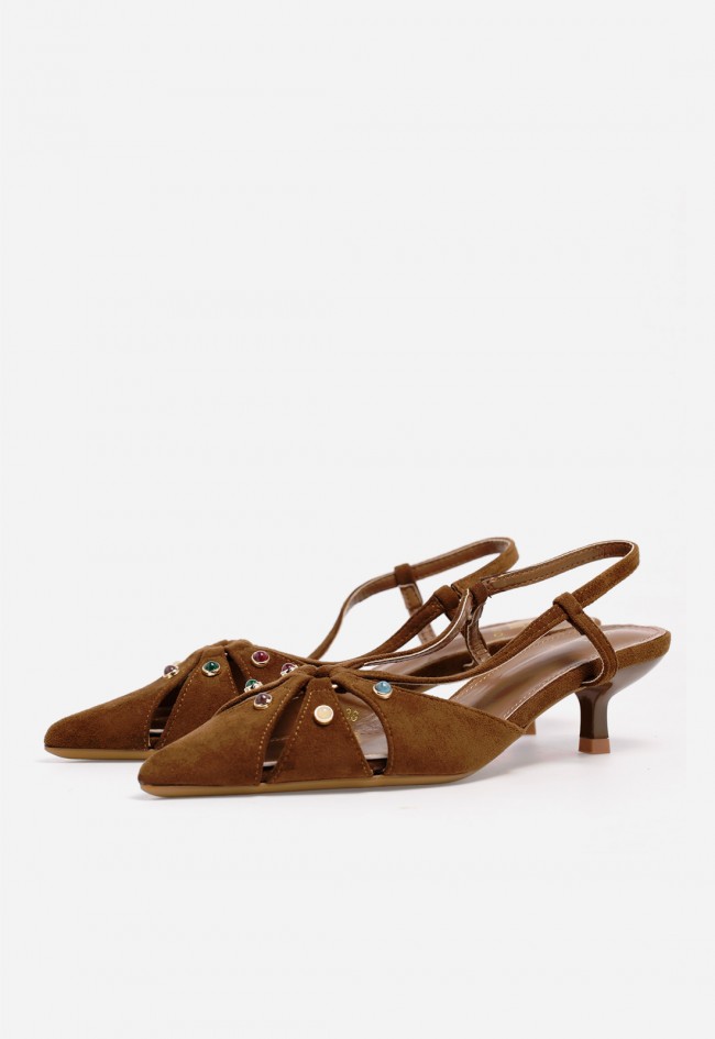 Zapato destalonado mujer cuero Identity 5730 – punta fina y pedrería chic