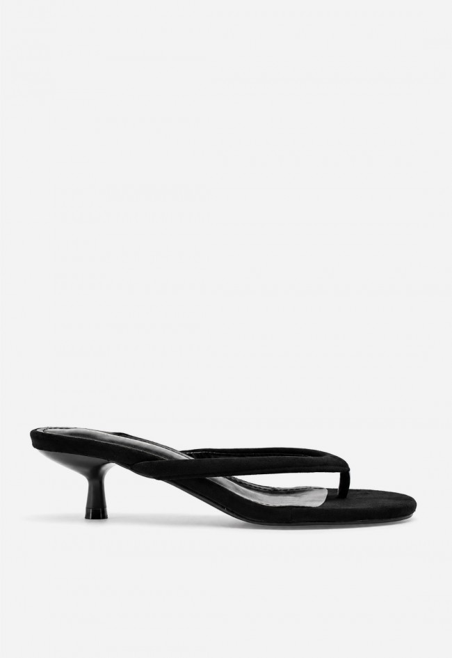Sandalia mule mujer negra Identity 3280 – diseño de dedo y tacón kitten chic