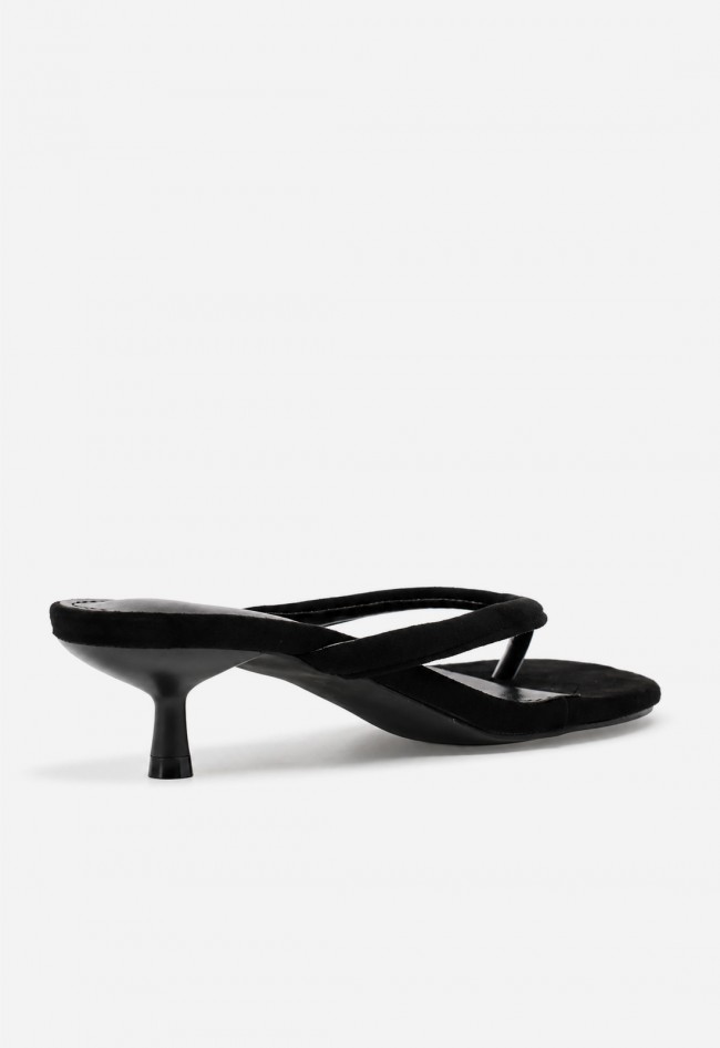 Sandalia mule mujer negra Identity 3280 – diseño de dedo y tacón kitten chic