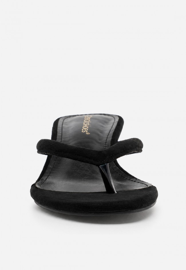 Sandalia mule mujer negra Identity 3280 – diseño de dedo y tacón kitten chic