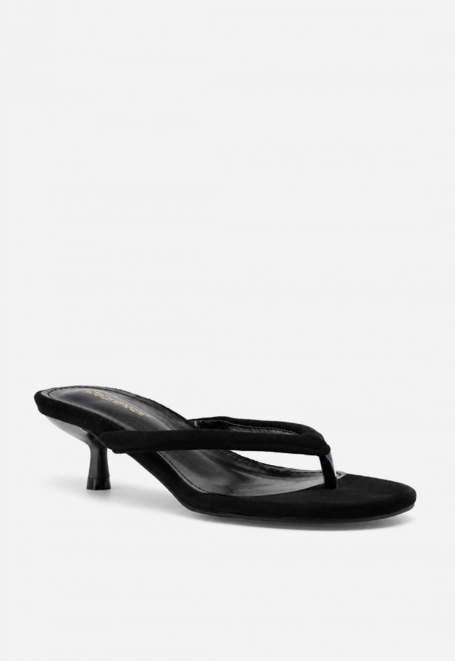 Sandalia mule mujer negra Identity 3280 – diseño de dedo y tacón kitten chic