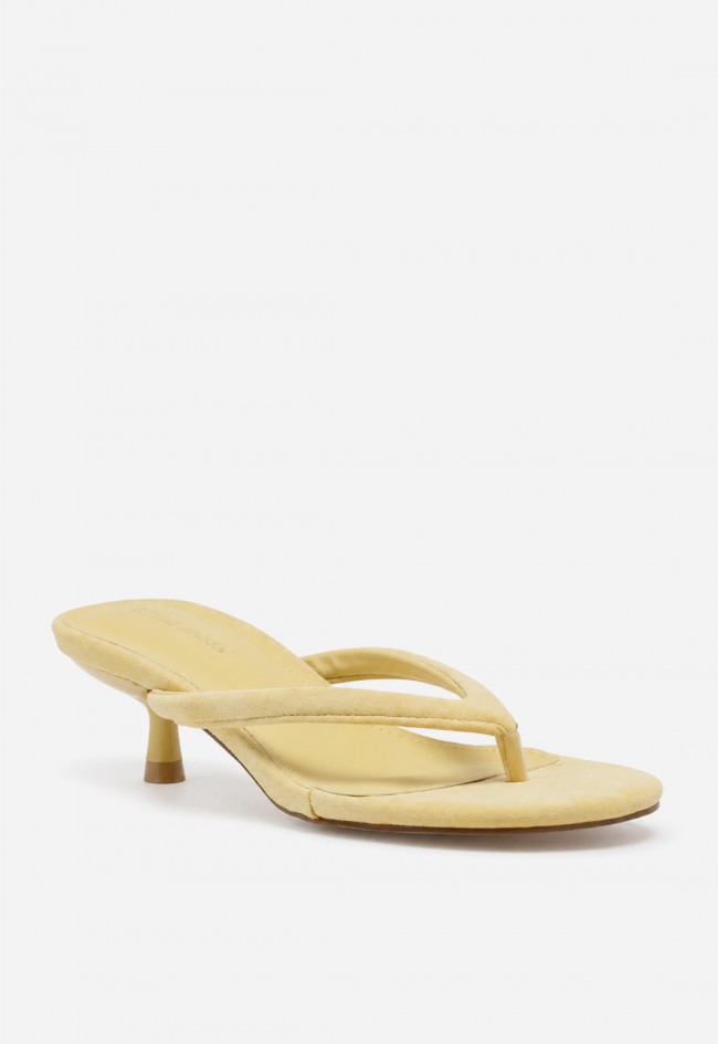 Sandalia mule mujer amarilla Identity 3280 – color vibrante y tacón kitten chic