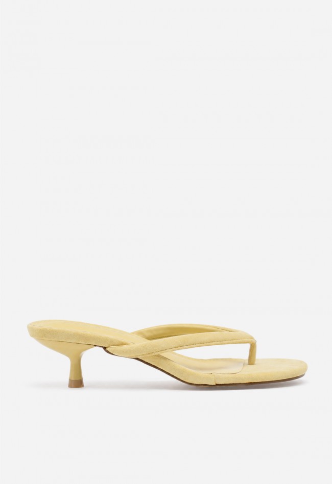 Sandalia mule mujer amarilla Identity 3280 – color vibrante y tacón kitten chic