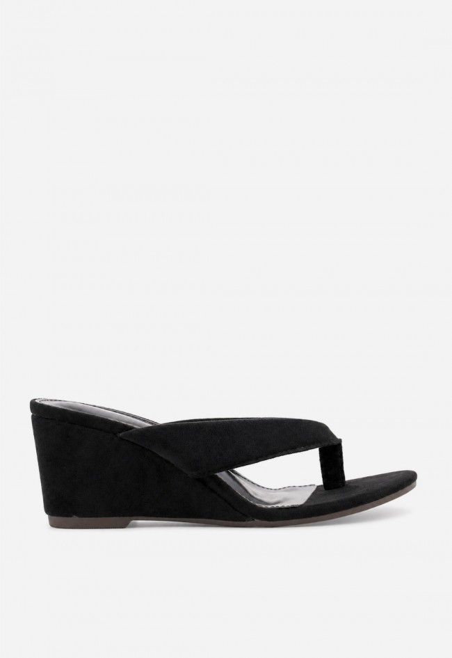 Sandalia mule mujer negra Identity 3279 – cuña cómoda y diseño de dedo