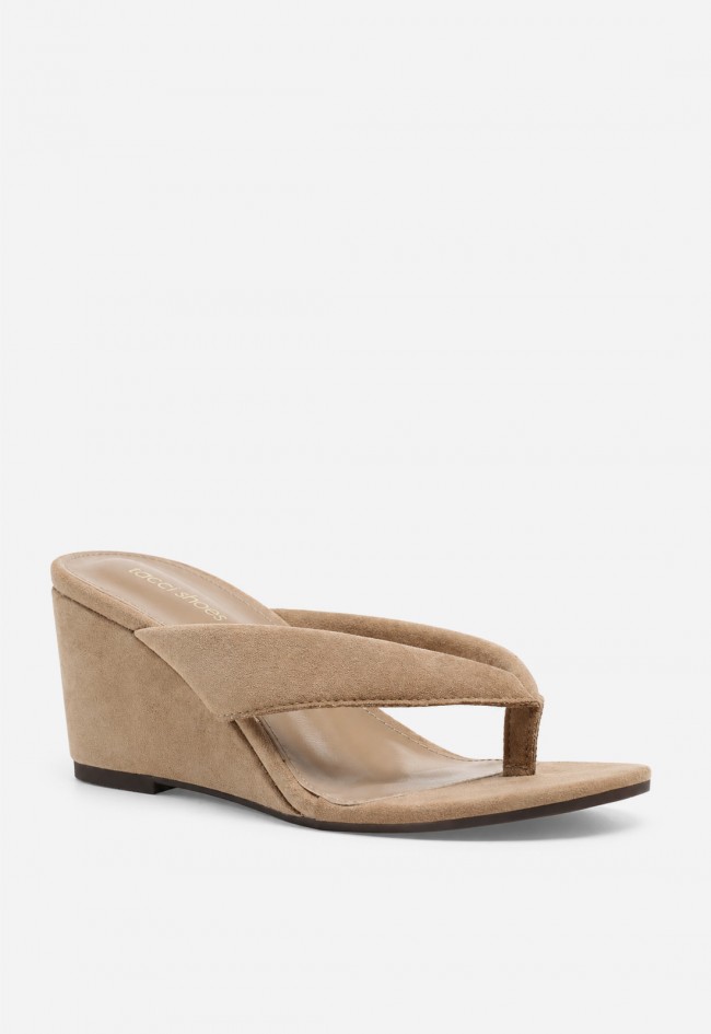 Sandalia mule mujer beige Identity 3279 – cuña cómoda y estilo minimal chic