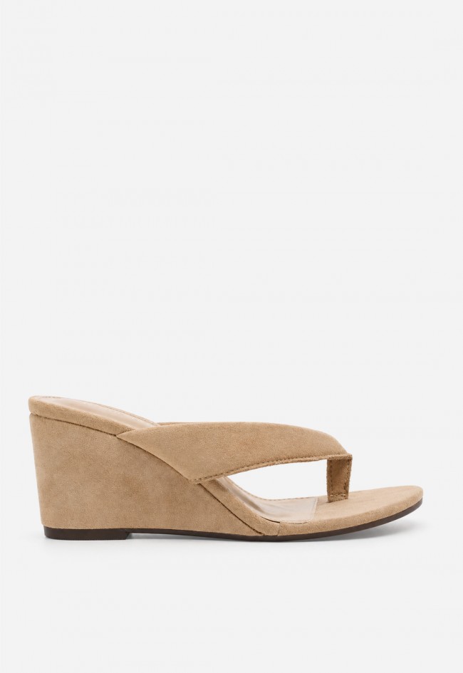 Sandalia mule mujer beige Identity 3279 – cuña cómoda y estilo minimal chic