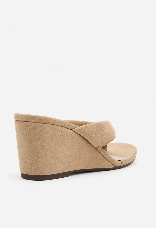 Sandalia mule mujer beige Identity 3279 – cuña cómoda y estilo minimal chic