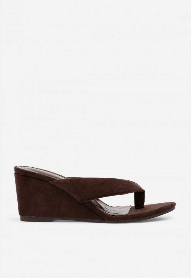Sandalia mule mujer moka Identity 3279 – cuña cómoda y estilo minimal chic