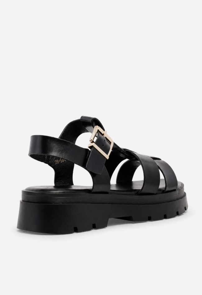 Sandalia cangrejera mujer negra Identity 5645 – estilo urbano con plataforma