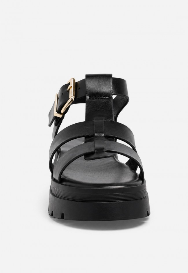 Sandalia cangrejera mujer negra Identity 5645 – estilo urbano con plataforma