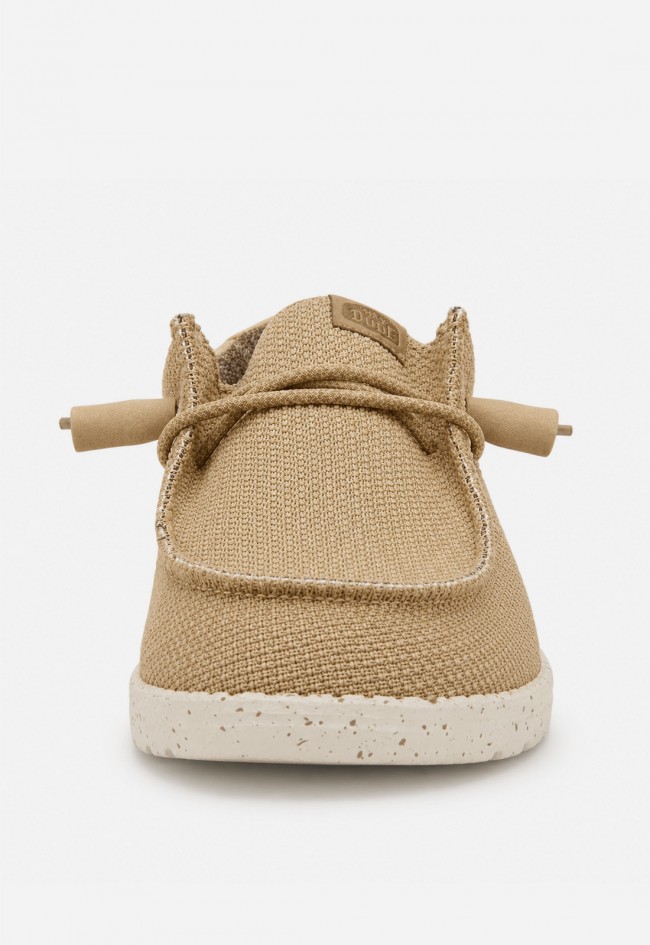 Mocasines hombre Hey Dude Wally Sport Mesh Tan White ultraligeros y transpirables