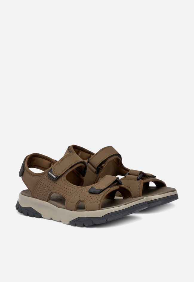Sandalias hombre Skechers Strap River marrón con velcro y suela cómoda