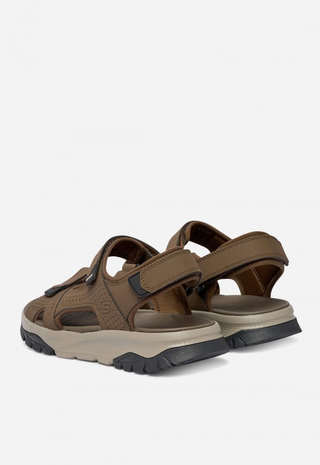 Sandalias hombre Skechers Strap River marrón con velcro y suela cómoda