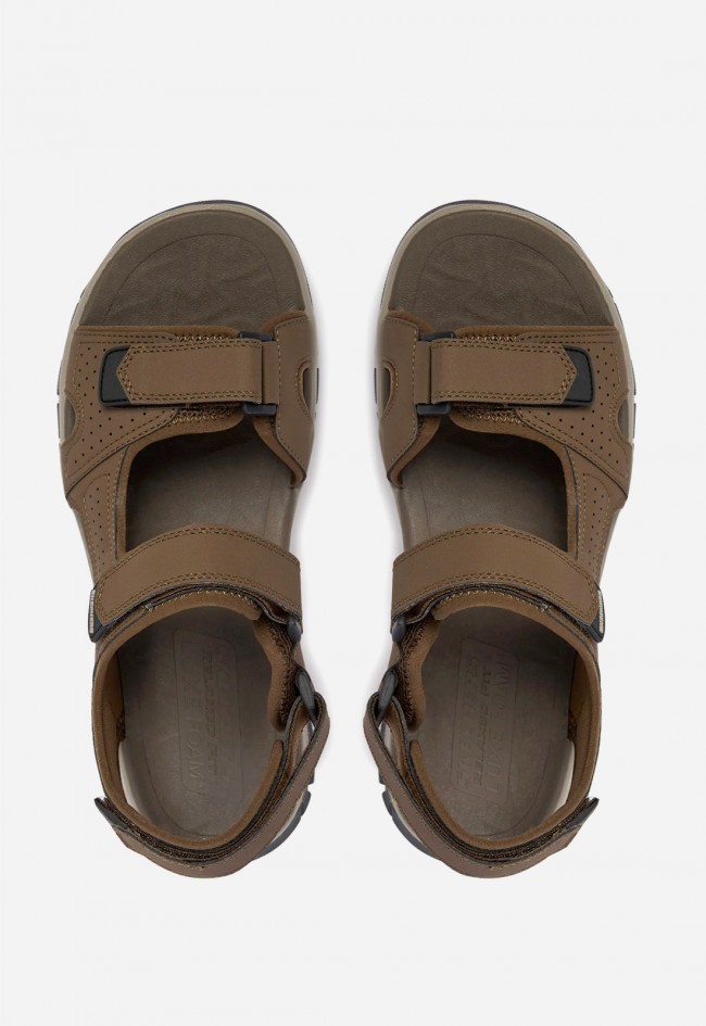 Sandalias hombre Skechers Strap River marrón con velcro y suela cómoda