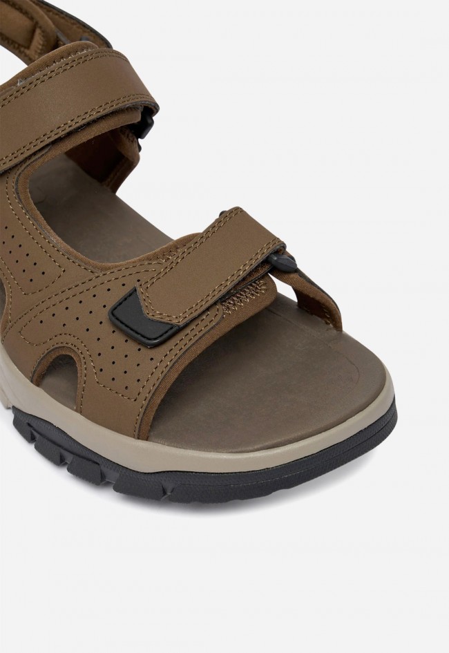 Sandalias hombre Skechers Strap River marrón con velcro y suela cómoda