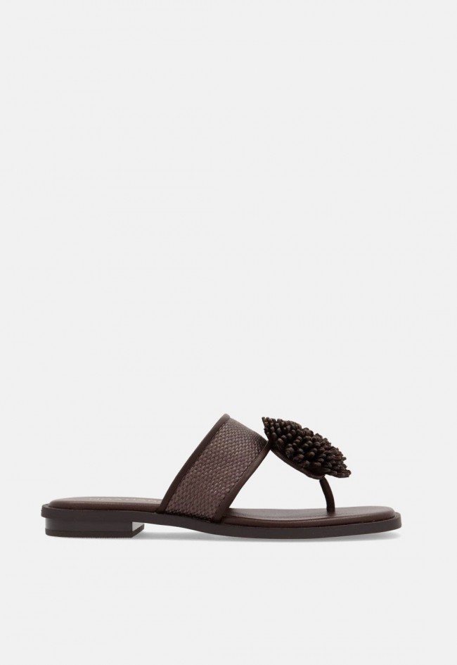 Sandalias planas Noa Harmon Petal con flor de rafia