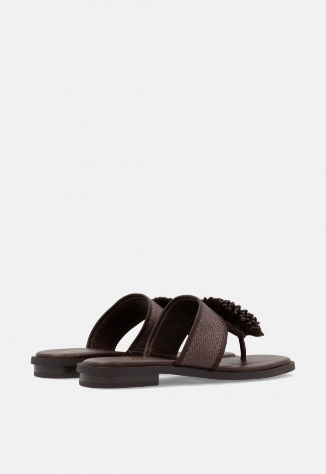Sandalias planas Noa Harmon Petal con flor de rafia