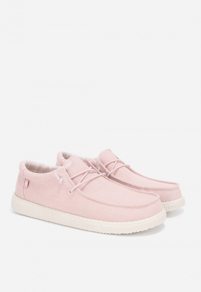 Náutico wallabi de mujer Pitas Linen Rosa ultraligero y fresco
