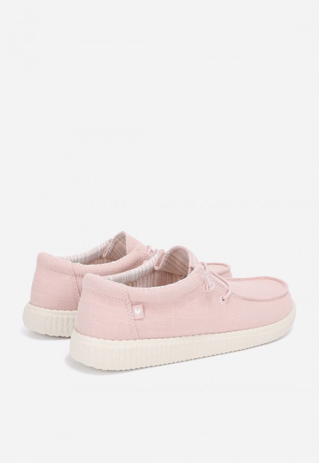 Náutico wallabi de mujer Pitas Linen Rosa ultraligero y fresco