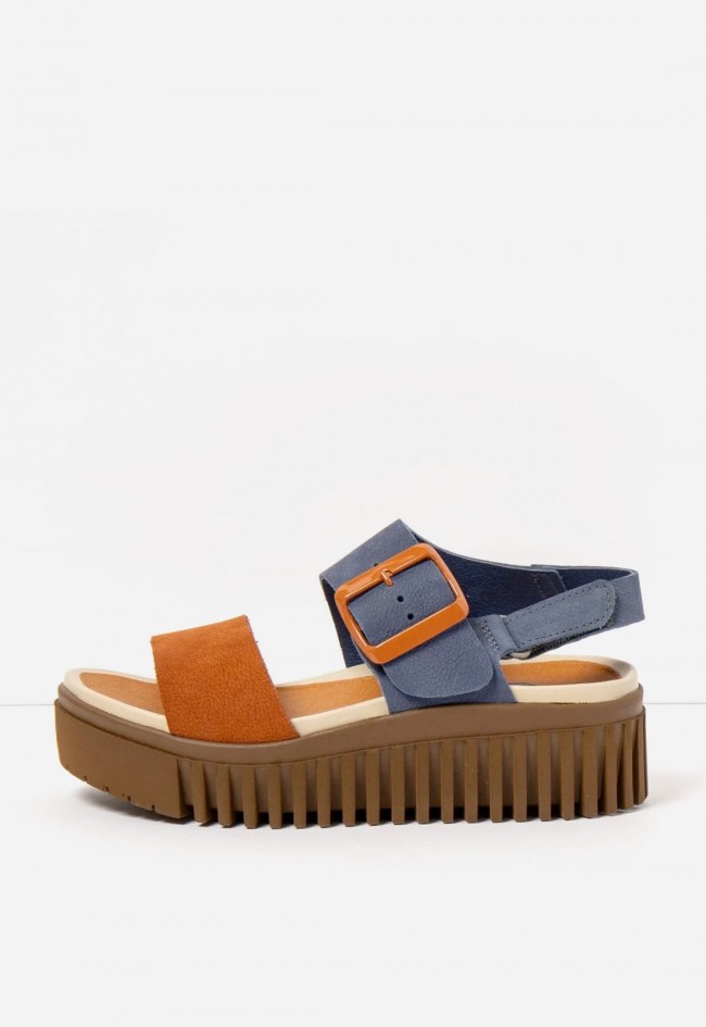 Sandalia mujer Art Brighton en piel multicolor con plataforma Softlight