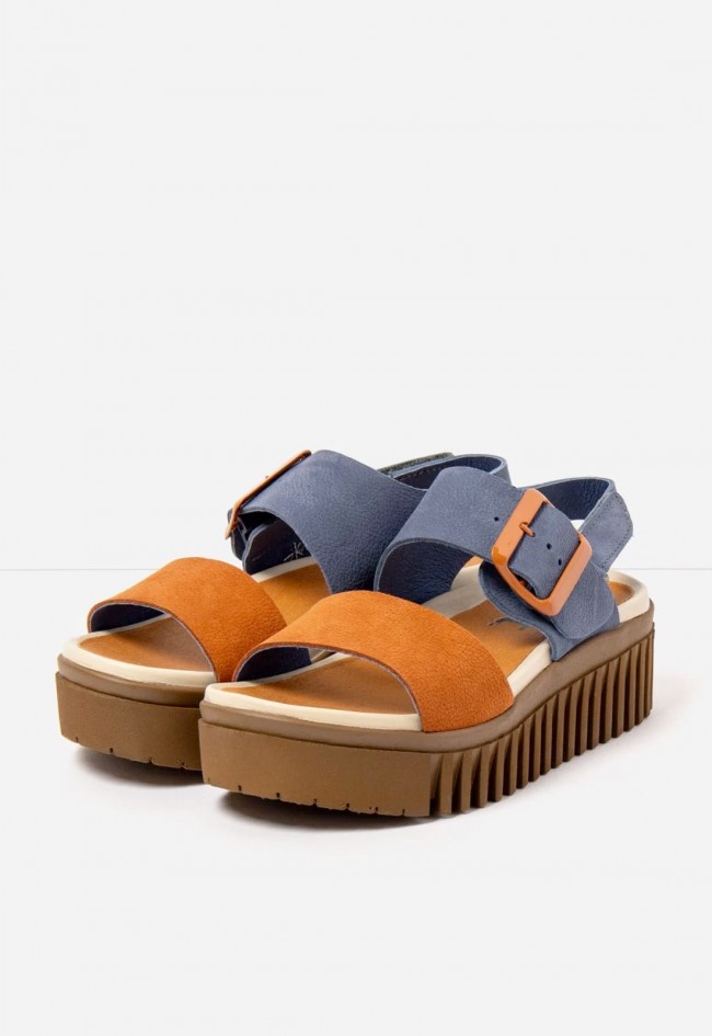 Sandalia mujer Art Brighton en piel multicolor con plataforma Softlight