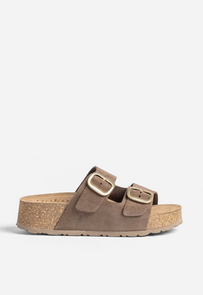 Sandalias Yokono Wiwi 003 tostado de piel con plataforma cómoda