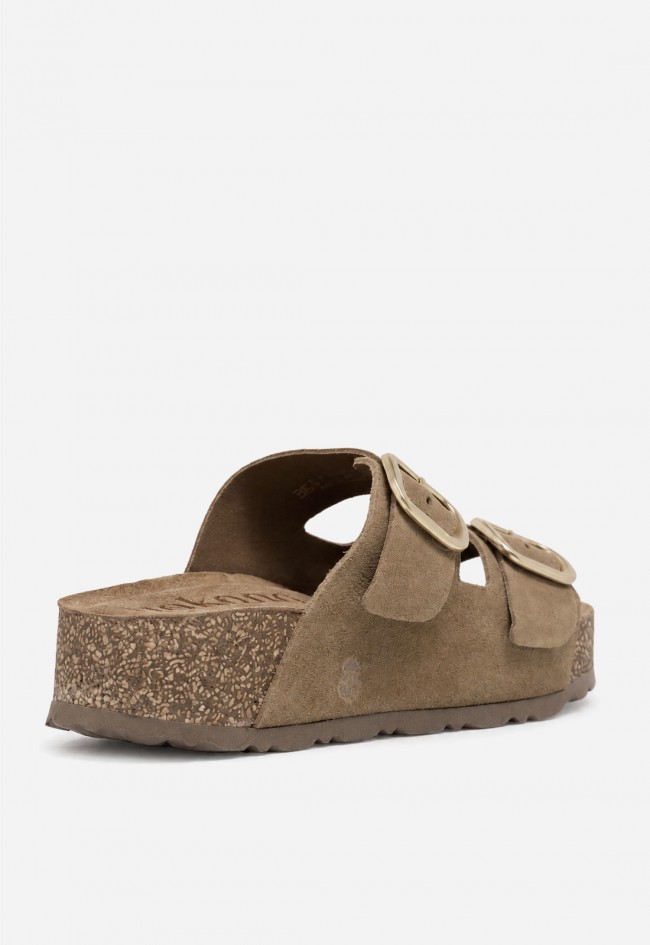 Sandalia plataforma anatómica de piel Yokono WIWI-003 marrón claro – comodidad natural y estilo actual