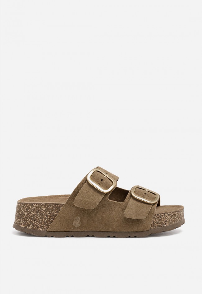 Sandalia plataforma anatómica de piel Yokono WIWI-003 marrón claro – comodidad natural y estilo actual