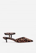 Zapato destalonado VAS YR1051 de piel animal print con pulsera al tobillo