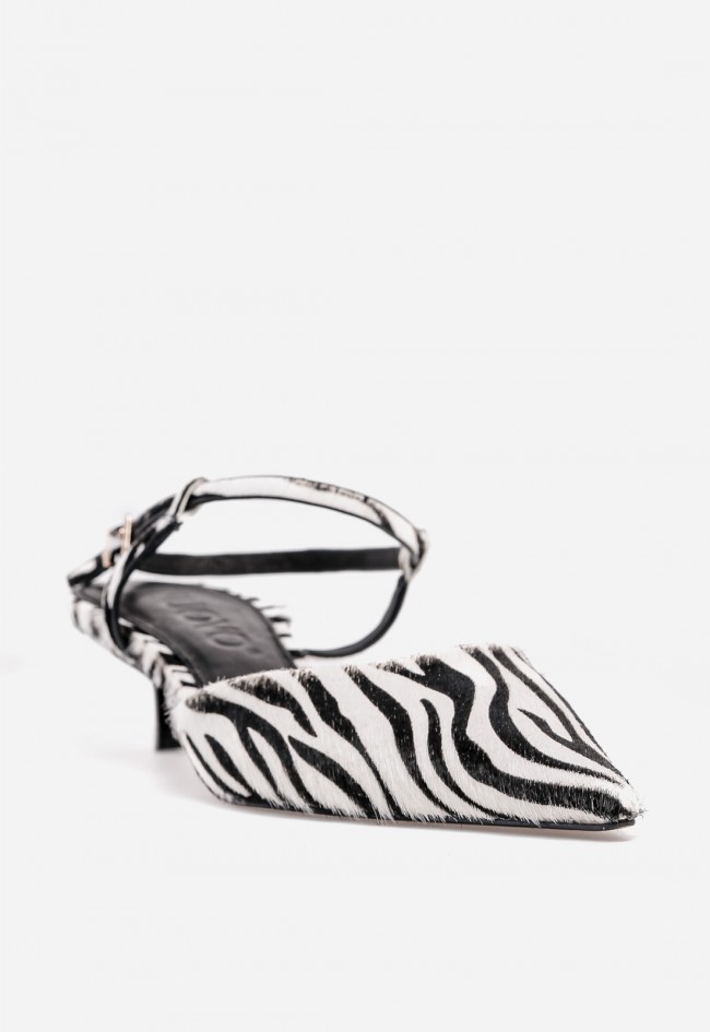Zapato destalonado VAS YR1051 de piel con estampado cebra