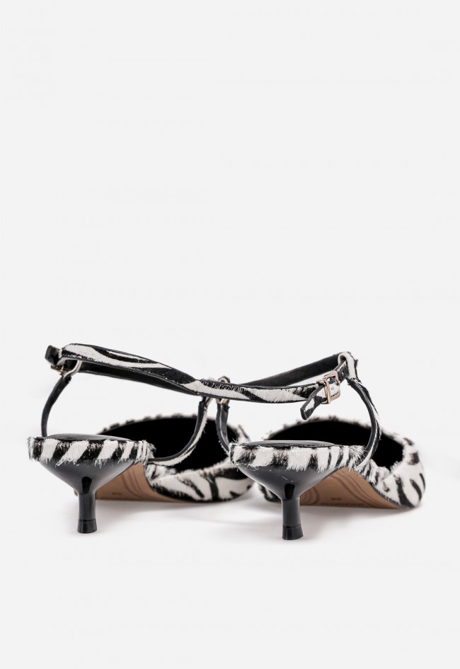 Zapato destalonado VAS YR1051 de piel con estampado cebra