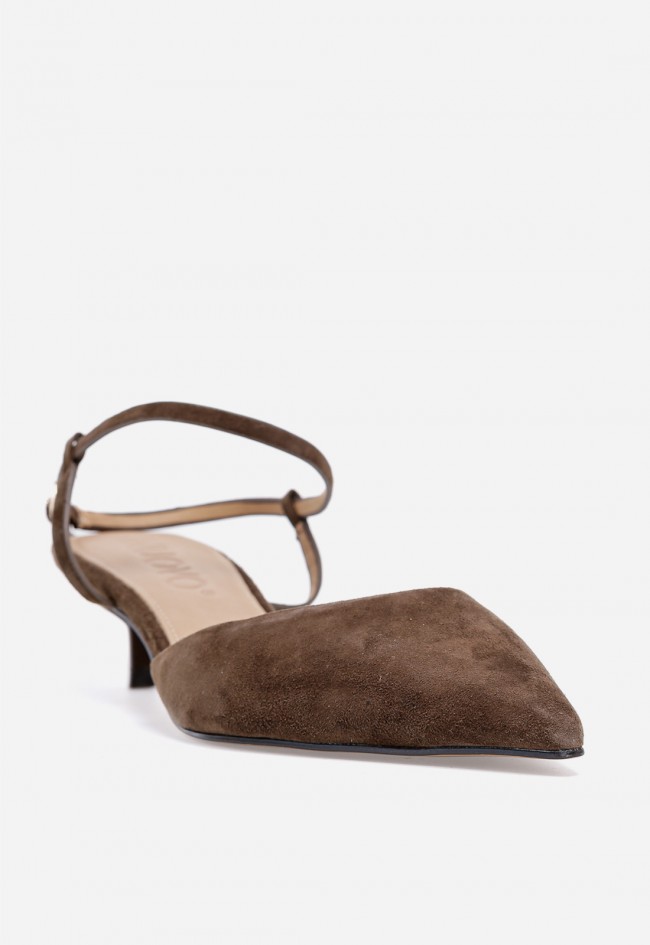 Zapato destalonado VAS YR1051 de piel color chocolate